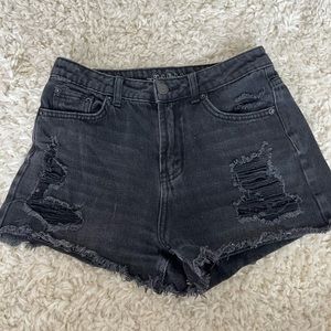 Cute, black, ripped jean shorts